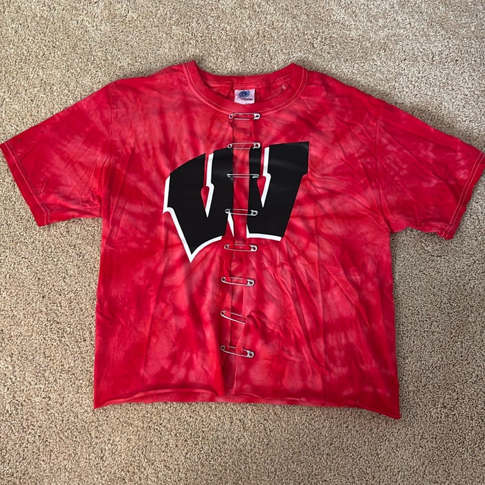 Wisconsin distressed tailgate tshirt, paperclips
